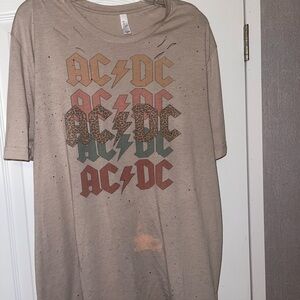 Bella Canvas AC/DC Graphic Tee - Tan and Multicolor